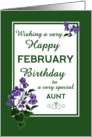 For Aunt February Birthday with Watercolour Wood Violets card