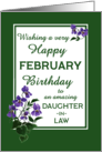 For Daughter in Law February Birthday with Watercolour Wood Violets card