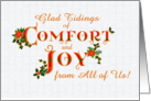 Christmas Tidings of Comfort and Joy from All of Us with Poinsettias card