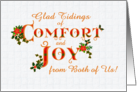 Christmas Tidings of Comfort and Joy from Both of Us with Poinsettias card