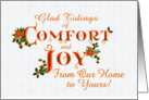 Christmas Tidings of Comfort and Joy Our Home to Yours Poinsettias card