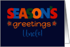 For Uncle Season’s Greetings Bright Retro Text and Stars card