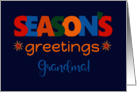 For Grandma Season’s Greetings Bright Retro Text and Stars card