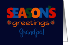For Grandpa Season’s Greetings Bright Retro Text and Stars card
