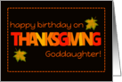 For Goddaughter Thanksgiving Birthday Word Art Fall Colours Leaves card