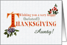 For Aunty Belated Thanksgiving Wishes with Fall Berries and Word Art card