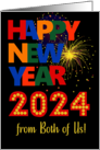 Happy New Year From Both of Us Bright Lettering and Fireworks card