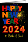 Happy New Year to Both of You Bright Lettering and Fireworks card