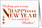 For Mother Happy New Year with Tartan Word Art and Stars card