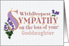 Sympathy for Loss of Goddaughter with Violets and Word Art card