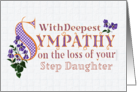 Sympathy for Loss of Stepdaughter with Violets and Word Art card