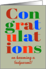 Congratulations on Becoming a Godparent Brightly Coloured Lettering card