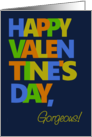 Chic Valentine for Someone Gorgeous with Bold Lettering on Denim Blue card