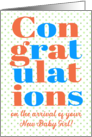 Congratulations on New Baby Girl Peach and Blue Lettering card