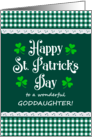 For Goddaughter St Patrick’s Day with Shamrocks and Green Checks card