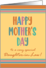 For Daughter in Law Mothers Day with Stripes and Coloured Lettering card