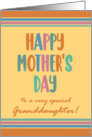 For Granddaughter Mothers Day with Stripes and Coloured Lettering card