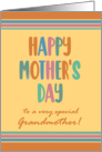 For Grandmother Mothers Day with Stripes and Coloured Lettering card