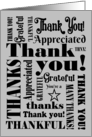 Thank You For Any Occasion with Retro Black Typography on Grey card
