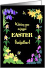 For Godfather Easter Wishes With Spring Flowers and Bees on Black card