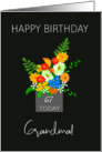 For Grandma Custom Age Birthday Bouquet of Colorful Flowers card