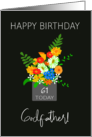 For Godfather Custom Age Birthday Bouquet of Colorful Flowers card