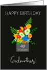 For Godmother Custom Age Birthday Bouquet of Colorful Flowers card