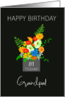 For Grandpa Custom Age Birthday Bouquet of Colorful Flowers card