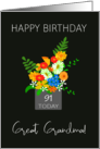 For Great Grandma Custom Age Birthday Bouquet of Colorful Flowers card