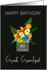 For Great Grandpa Custom Age Birthday Bouquet of Colorful Flowers card