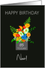 For Nan Custom Age Birthday Bouquet of Colorful Flowers card