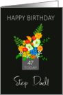 For Stepfather Custom Age Birthday Bouquet of Colorful Flowers card