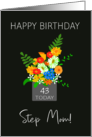 For Stepmother Custom Age Birthday Bouquet of Colorful Flowers card