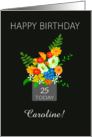 Custom Name and Custom Age Birthday Bouquet of Colorful Flowers card