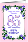 Custom Name 85th Birthday With Pretty Periwinkle Border card