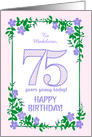 Custom Name 75th Birthday With Pretty Periwinkle Border card