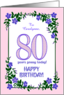 Custom Name 80th Birthday With Pretty Periwinkle Border card