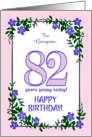 Custom Name 82nd Birthday With Pretty Periwinkle Border card