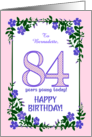 Custom Name 84th Birthday With Pretty Periwinkle Border card