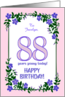 Custom Name 88th Birthday With Pretty Periwinkle Border card