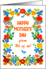 Mothers Day From All of Us with Pretty Floral Border card