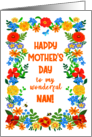 For Nan on Mothers Day with Pretty Floral Border card