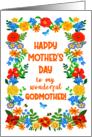 For Godmother on Mothers Day with Pretty Floral Border card