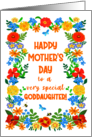 For Goddaughter Mothers Day Greeting with Pretty Floral Border card