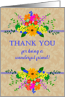 Thank You for Your Friendship With Pretty Cottage Garden Flowers card