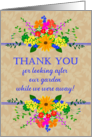 Thank You for Looking After Garden With Pretty Cottage Garden Flowers card