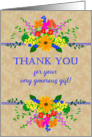 Thank You for Gift With Pretty Cottage Garden Flowers card