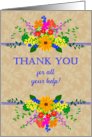 Thank You for Help With Pretty Cottage Garden Flowers card