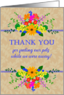 Thank You for Feeding Pets With Pretty Cottage Garden Flowers card