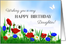 For Daughter’s Birthday With Poppies Daisies and Cornflowers card